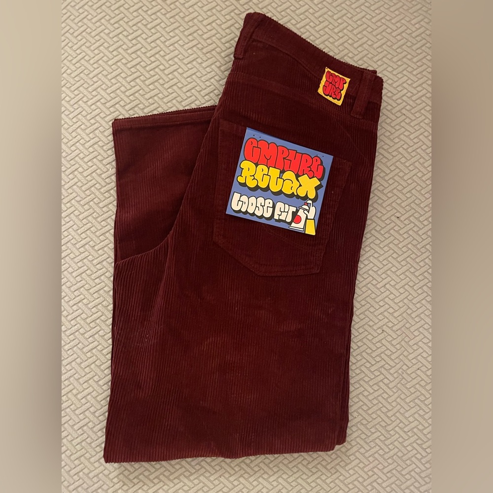 Empyre Skate Cords. Size 32. Burgundy. NWT